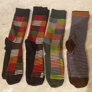 Bengt & Lotta Merino Wool Socks, Bundle of 4 Pairs, Men's Women's Large (40-45)